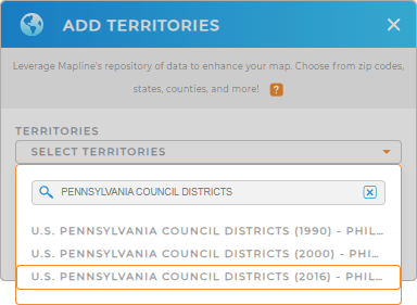 Add Philadelphia Council Districts to your map in Mapline