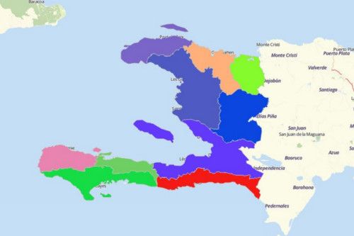 Map of Haiti Departments