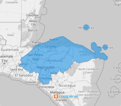 Map of Honduras Departments