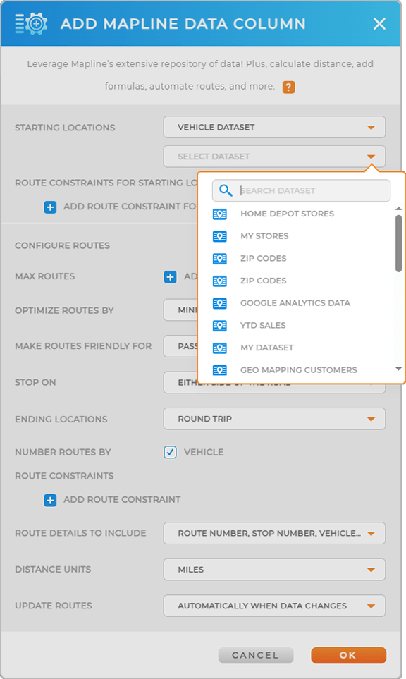 smarter route configuration in Mapline Geo Routing