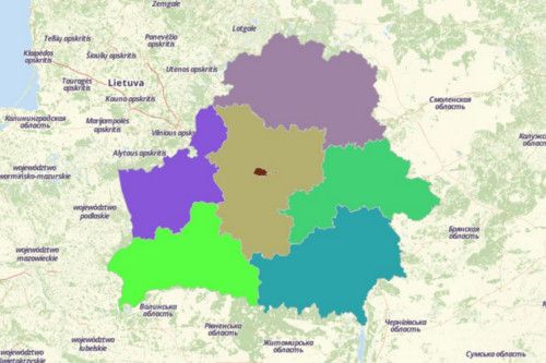 Map of Belarus Regions