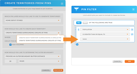 Add custom market areas to your market analysis map