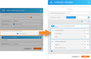 Configure your category criteria and filters