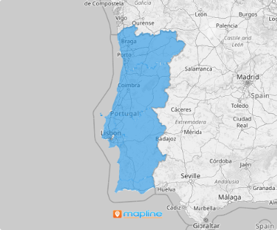 Map of Portugal regions