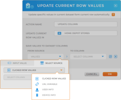 workflow actions: update current row values