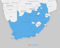 Map of South Africa municipalities