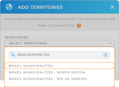 Add Brazil Municipalities to your map in Mapline