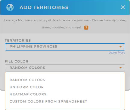 Color-code your Philippines provinces territory map in seconds