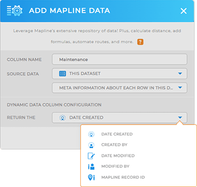 add meta information to your mapline datasets