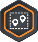 map icon with an orange border
