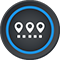 Routes icon: a straight, dotted line with map pins