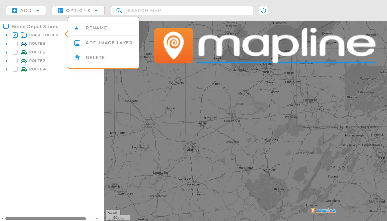 Add images to your maps in Mapline