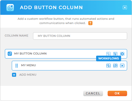 Configure menu items and workflows side-by-side