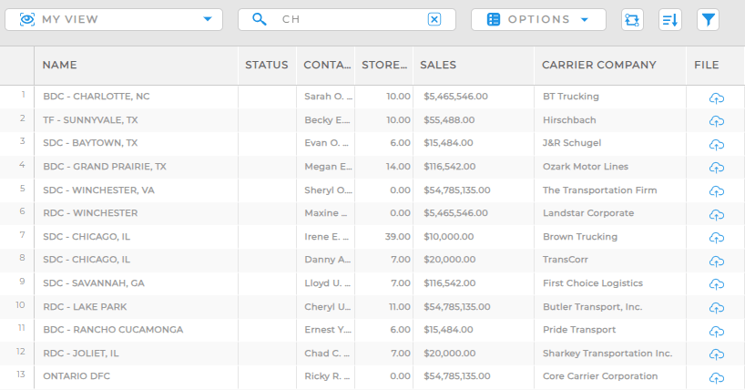 Search Views in Mapline