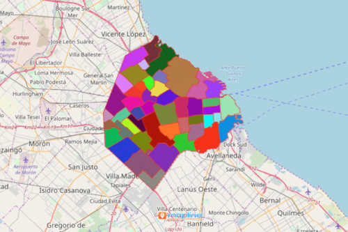 Neighbourhoods of Buenos Aires City Map