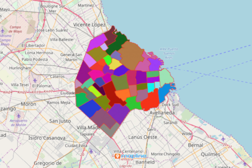 Neighbourhoods Of Buenos Aires City Map Mapline