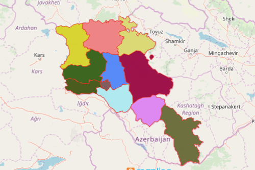 Mapping Armenian provinces