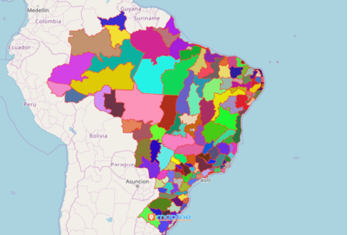 Meso regions of Brazil map