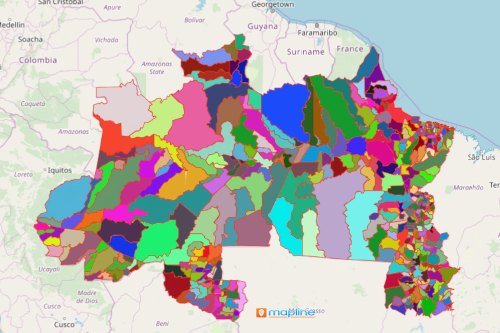 Map of Municipalities in North Region in Brazil