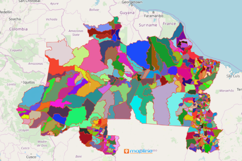 Map of Brazil and Rondonia state.