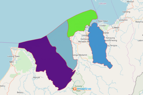 Map Districts of Brunei