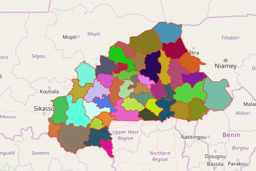 Burkina Faso Map Showing Provinces