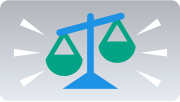 Icon depicting balance scales