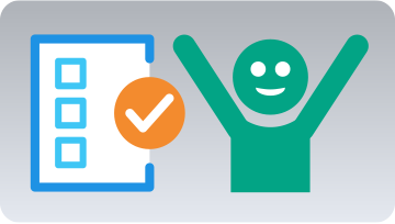 Happy person with a checklist