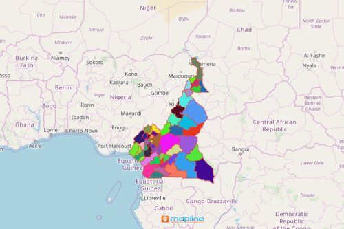 Department Map of Cameroon