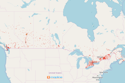 Mapping Canada Population Centres