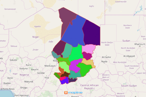 Map Of Chad Regions Mapline | Hot Sex Picture