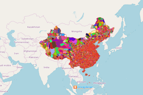 Map Counties of China