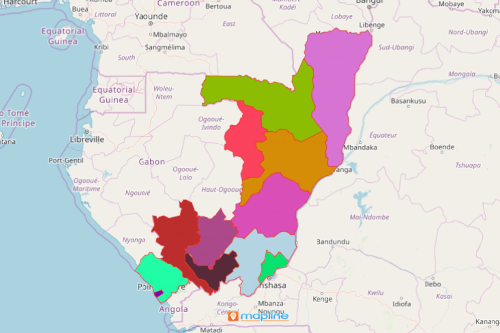 Republic of the Congo Map with Departments