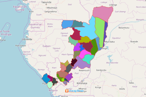 Congo Republic Map Showing Districts