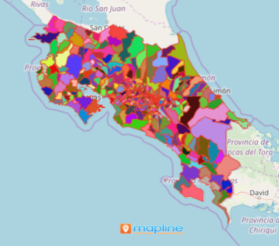 Mapping Districts of Costa Rica