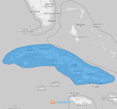 Cuba Provinces - Mapline