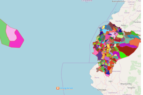 Cantons of Ecuador Map