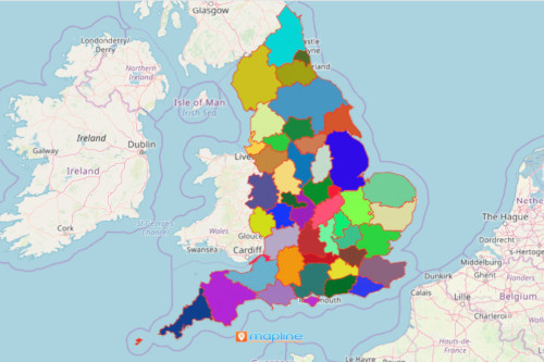 Map English Ceremonial Counties