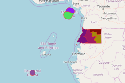 Provinces map of Equatorial Guinea