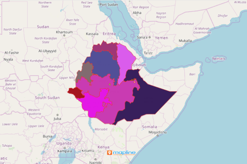 Region Map of Ethiopia