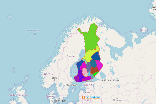 Finland Region Map