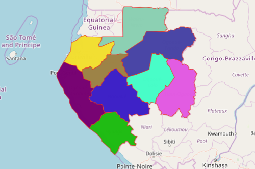 Gabon Map Showing Provinces 