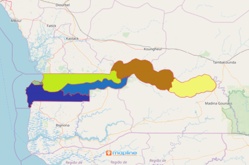 The Gambia Region Map