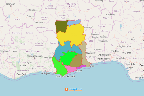 Region Map of Ghana