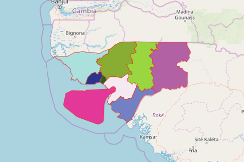 Region Map of Guinea-Bissau
