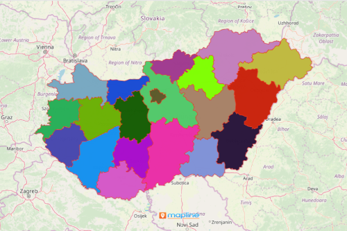 Hungary County Map