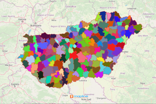 Hungary District Map
