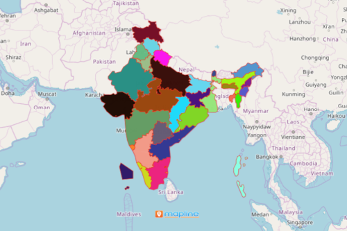 Map of India States and Territories