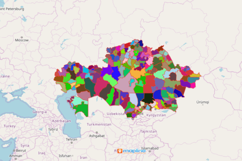 Kazakhstan District Map