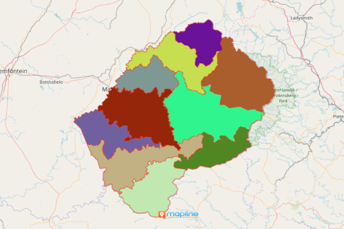 Lesotho District Map